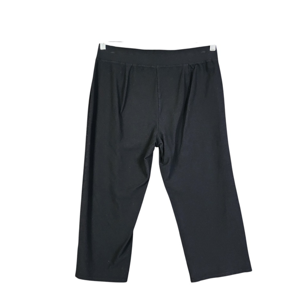 Eileen Fisher Womens Black Stretch Jersey Cropped Pants Straight Leg Size Medium - Picture 3 of 13